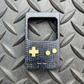 Black Jute Micarta Clicktendo Slim with Brushed Brass Buttons