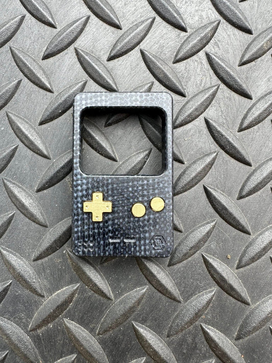 Black Jute Micarta Slim with Brushed Brass Buttons